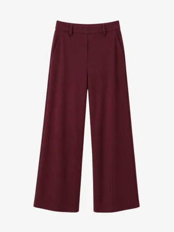 Dames Broek Pantalon Lolani Wide Burgundy