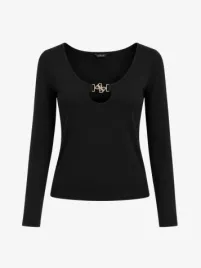 Guess Dames Longsleeve 4g Jewel Camryn Zwart