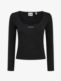 Guess Dames Longsleeve Top Lotus Zwart