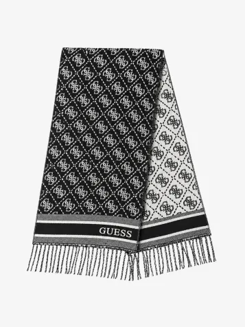 Dames Sjaal 65 X 190 Cm Jacquard Zwart