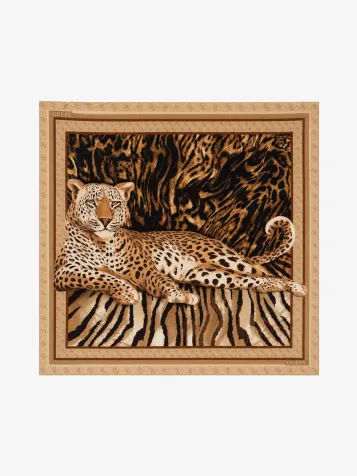 Dames Sjaal 120 X 120 Printed Kefiah Natural