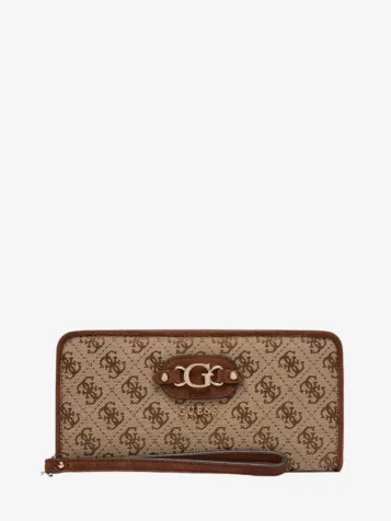 Samantha Slg Lrg Zip Around Latte Logo/brown