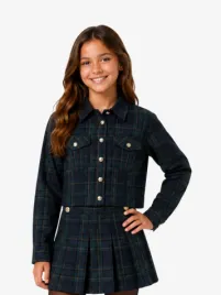Guess Kids Meisjes Blouse Cropped Tartan Varsity Check