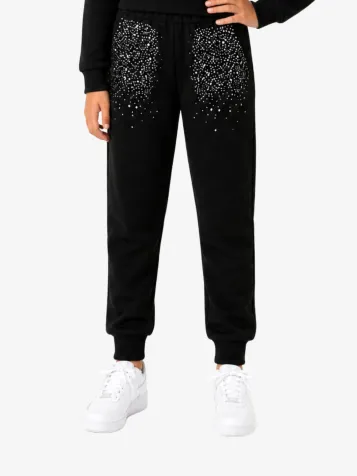 Meisjes Joggingbroek Rhinestones Zwart