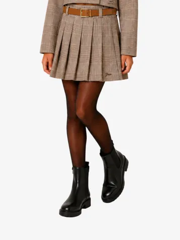 Meisjes Rok Glen Tartan Beige