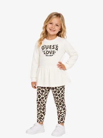 Meisjes Set Legging Creme Leo