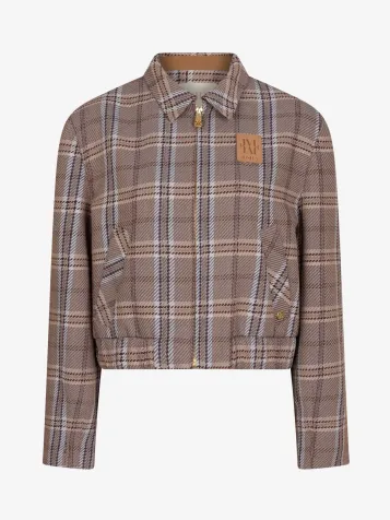Dames Bomberjas Pepper Cognac Check