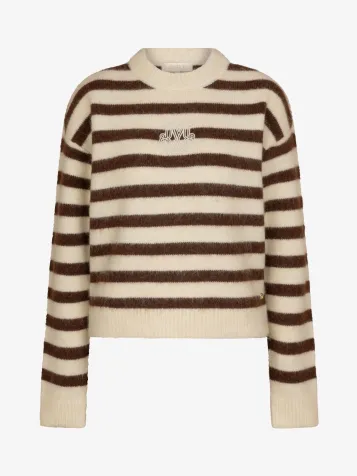 Dames Trui Ize Bruin Stripe