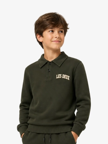 Jongens Sweater Polo College Rugby Rosin Groen