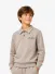 Les Deux Kids Jongens Sweater Polo College Rugby Dark Sand Melange