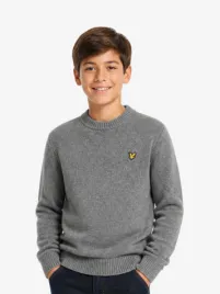 Lyle & Scott Junior Jongens Trui Melange Mid Grijs Marl