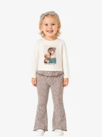 Mayoral Meisjes Set Flare Legging Haarband Soy Chocolate