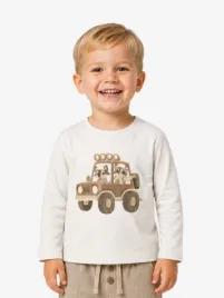 Mayoral Jongens Longsleeve Auto Wit