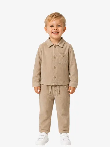 Jongens Set Corduroy Hazelnut