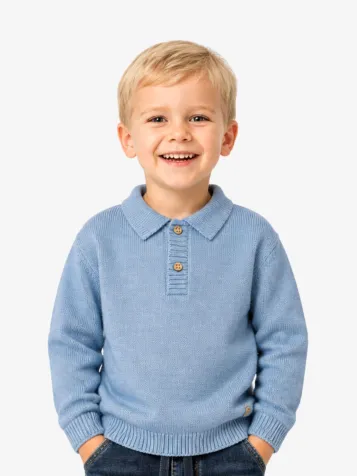 Jongens Trui Polo Knit Vivid Rain