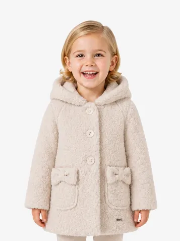 Meisjes Winterjas Boucle Biscuit