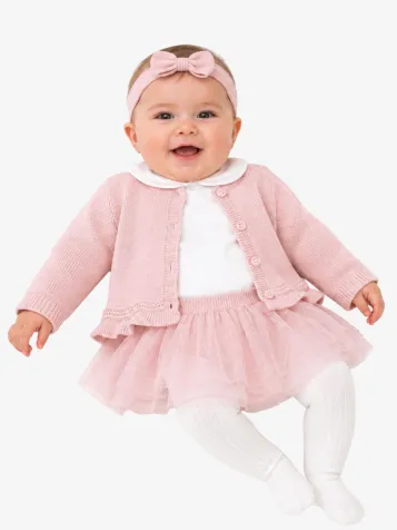 Meisjes Baby Set Tulle Knit Baby Roze