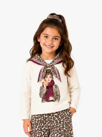 Meisjes Longsleeve Sjaal Cherry Soy
