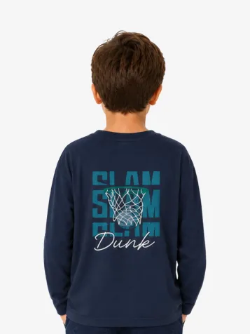 Jongens Longsleeve Backprint Navy Blauw
