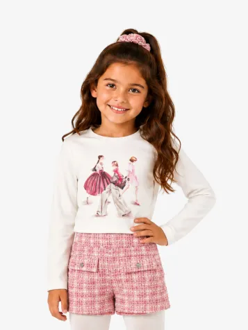 Meisjes Longsleeve Natur Petal