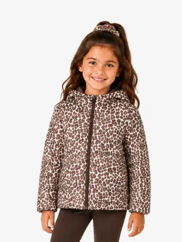 Meisjes Winterjas Reversible Panter Chestnut