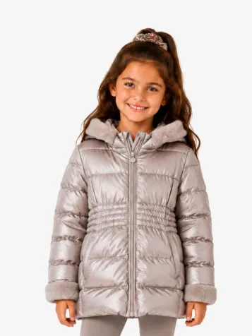 Meisjes Winterjas Metallic Faux Fur Mole