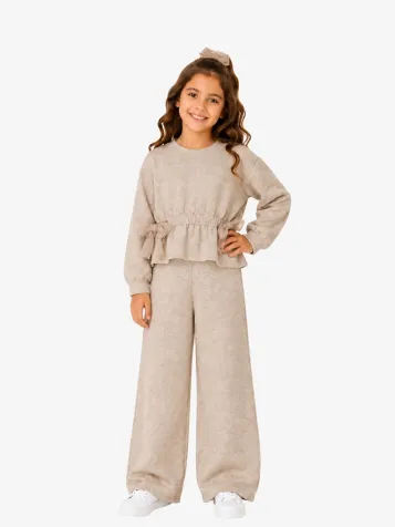 Meisjes Joggingpak Lurex Beige Vigo