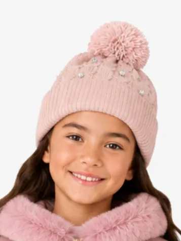Meisjes Muts Parels Roze