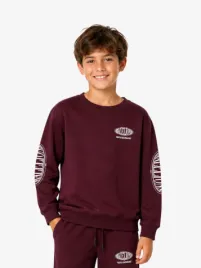 Malelions Junior Jongens Sweater Relaxed Lifestyle Burgundy