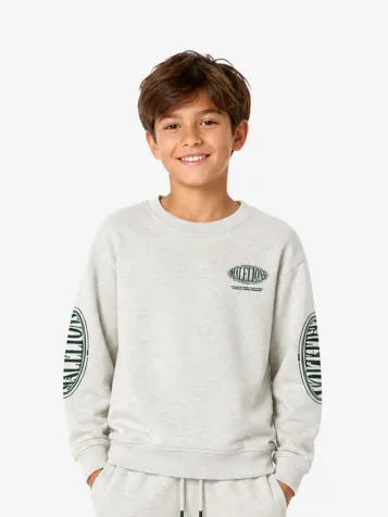 Jongens Sweater Relaxed Lifestyle Grijs Melange