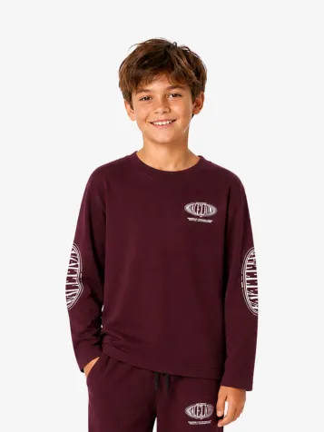 Jongens Longsleeve Relaxed Lifestyle Burgundy