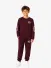 Malelions Junior Jongens Longsleeve Relaxed Lifestyle Burgundy