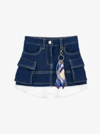 Monnalisa Meisjes Spijkerrok Mini Cargo Stone Denim