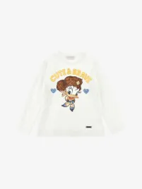 Monnalisa Meisjes Longsleeve Daisy Duck Wit