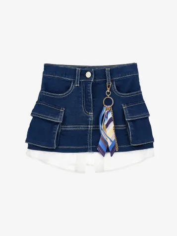 Meisjes Spijkerrok Mini Cargo Stone Denim