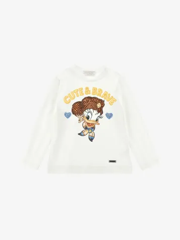 Meisjes Longsleeve Daisy Duck Wit