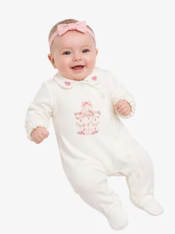 Meisjes Baby Boxpakje Draaimolen Wit