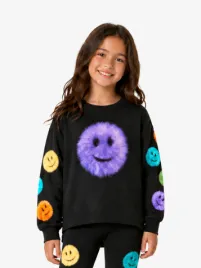 Molo Meisjes Longsleeve Reniza Fluffy Fluff Zwart