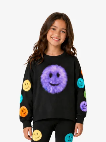Meisjes Longsleeve Reniza Fluffy Fluff Zwart