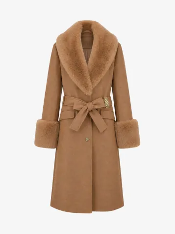 Dames Jas Mantel Auria Camel