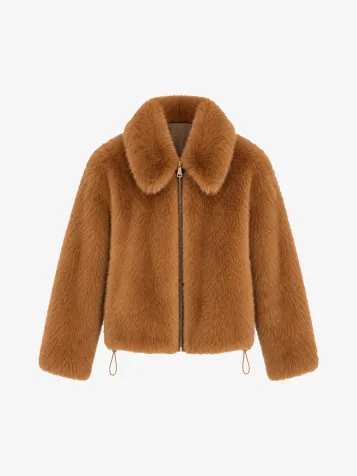 Dames Jas Annoa Faux Fur Indian Tan