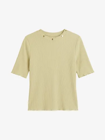 Meisjes T-shirt Sanna Rib Aloe Vera