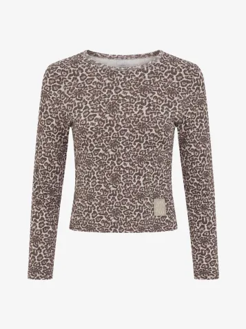 Meisjes Longsleeve Jip Leo Rib Multi Brown