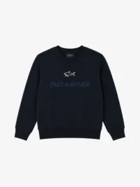 Paul & Shark Jongens Sweater Navy Blauw Shark