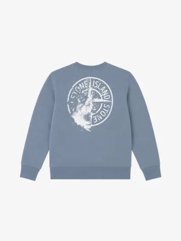 Jongens Sweater Backprint Ash Blauw