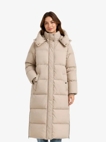 Dames Winterjas Kelly Long Light Taupe