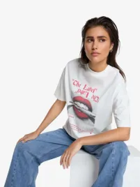 Alix The Label Dames Shirt Lips Soft White