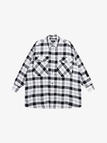 Dames Blouse Check Black White