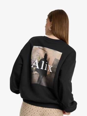 Dames Sweater Photoprint Zwart