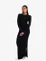 Alix The Label Dames Jurk Rib Long Dress Black
